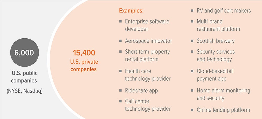 Exhibit 1: Private companies make up 87% of corporate investment opportunities