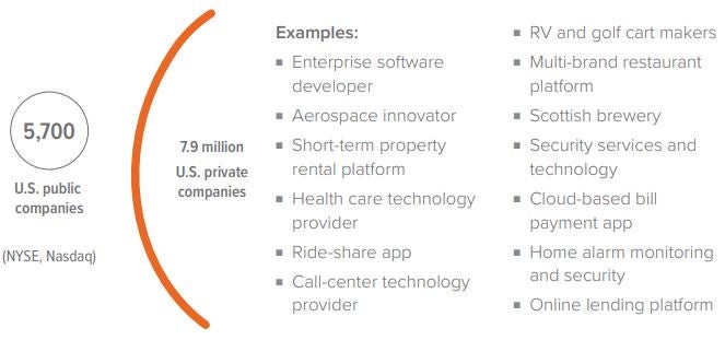 Exhibit 1: Private companies make up 99.9% of corporate investment opportunities