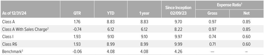 Voya Short Duration High Income Fund performance (%) 