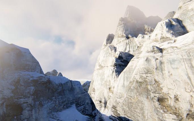 Snow covered mountain peak