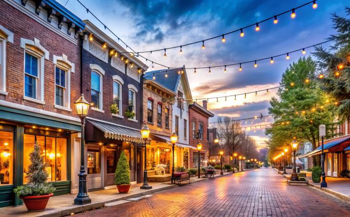 small town shopping street
