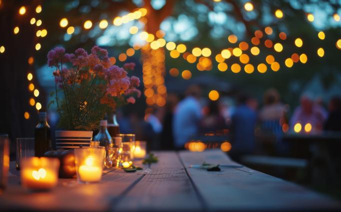 Candle lit table
