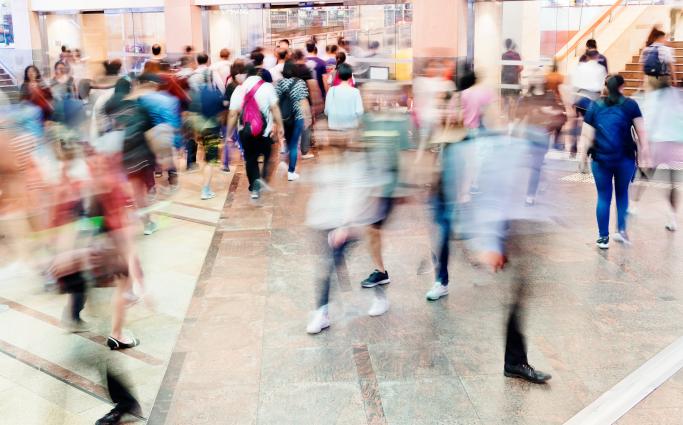 Shoppers in mall