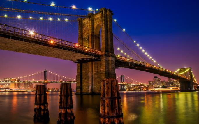 Brooklyn Bridge, New York during Nighttime