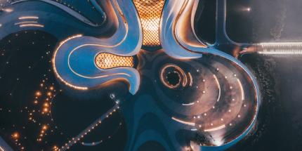 Winding streets from up above